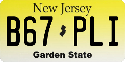NJ license plate B67PLI