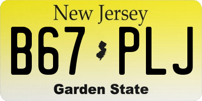 NJ license plate B67PLJ