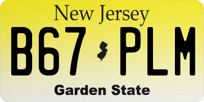 NJ license plate B67PLM