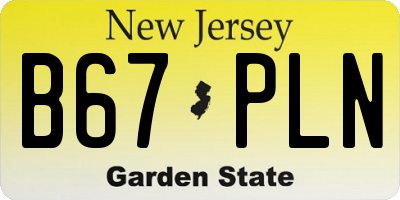NJ license plate B67PLN