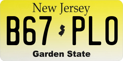 NJ license plate B67PLO