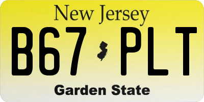 NJ license plate B67PLT