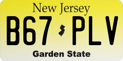 NJ license plate B67PLV