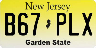 NJ license plate B67PLX