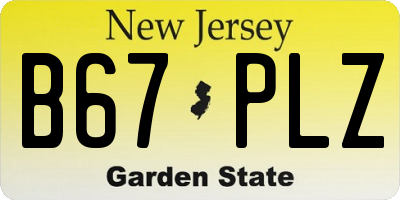 NJ license plate B67PLZ