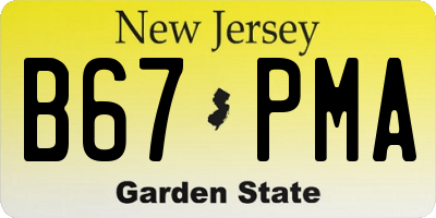 NJ license plate B67PMA