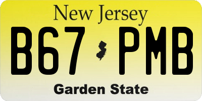 NJ license plate B67PMB