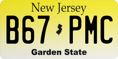 NJ license plate B67PMC