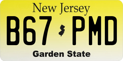NJ license plate B67PMD