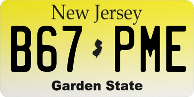 NJ license plate B67PME
