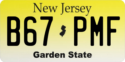NJ license plate B67PMF
