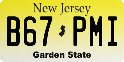 NJ license plate B67PMI
