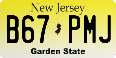 NJ license plate B67PMJ