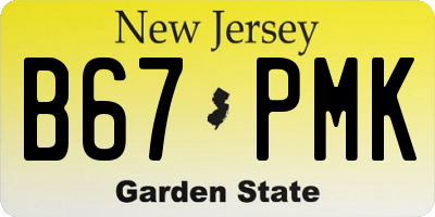 NJ license plate B67PMK