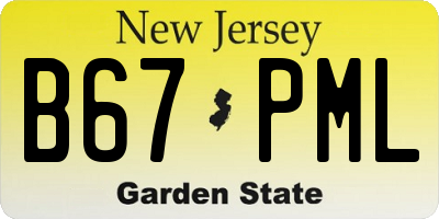 NJ license plate B67PML