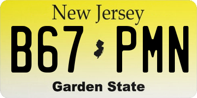 NJ license plate B67PMN