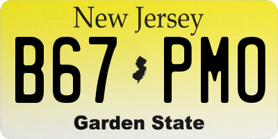 NJ license plate B67PMO