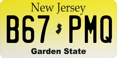 NJ license plate B67PMQ