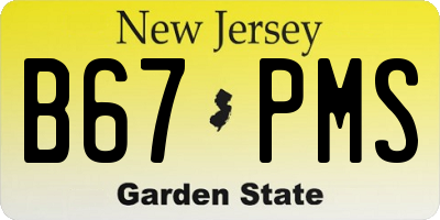 NJ license plate B67PMS