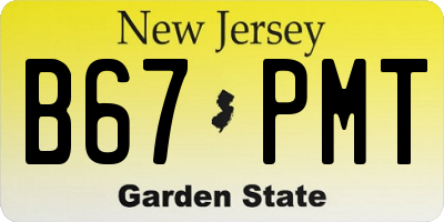 NJ license plate B67PMT