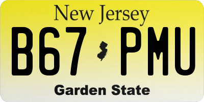 NJ license plate B67PMU