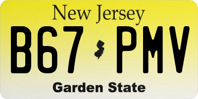 NJ license plate B67PMV