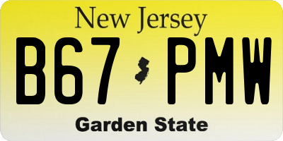 NJ license plate B67PMW