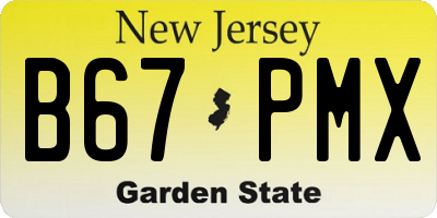 NJ license plate B67PMX