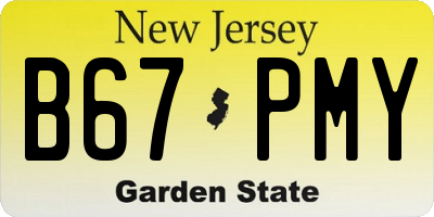 NJ license plate B67PMY