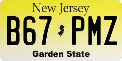 NJ license plate B67PMZ