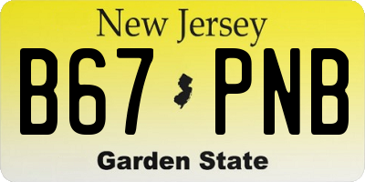 NJ license plate B67PNB