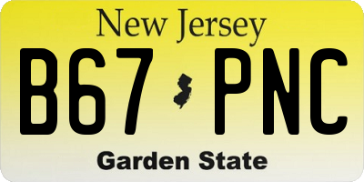 NJ license plate B67PNC