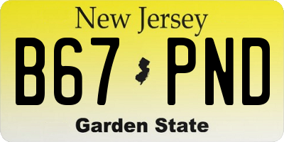 NJ license plate B67PND
