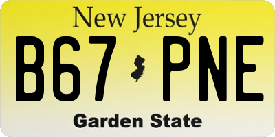 NJ license plate B67PNE