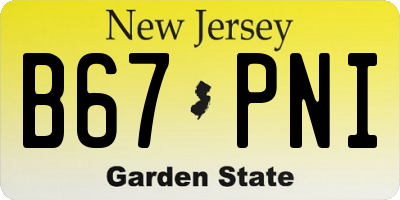 NJ license plate B67PNI