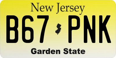 NJ license plate B67PNK