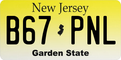NJ license plate B67PNL