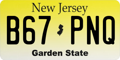 NJ license plate B67PNQ