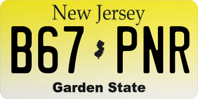 NJ license plate B67PNR