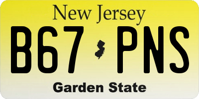 NJ license plate B67PNS