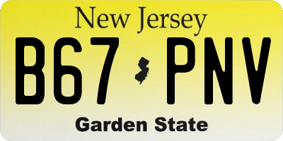 NJ license plate B67PNV