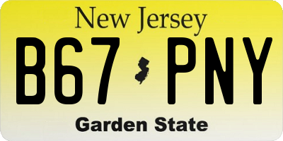 NJ license plate B67PNY