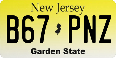 NJ license plate B67PNZ