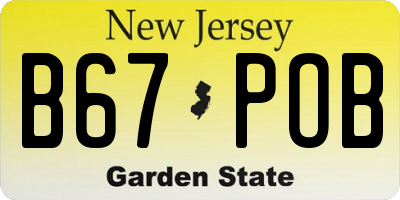 NJ license plate B67POB