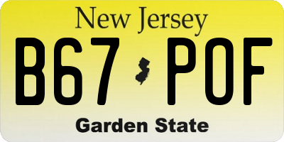 NJ license plate B67POF