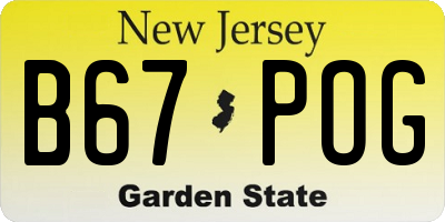 NJ license plate B67POG