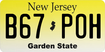 NJ license plate B67POH