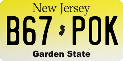 NJ license plate B67POK