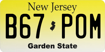 NJ license plate B67POM