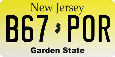 NJ license plate B67POR